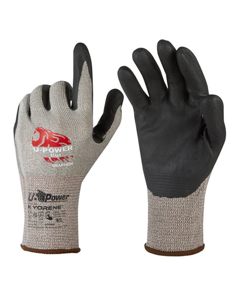 Guanti di protezione CUT taglia 10 grigio nero c/polsino nero U-Power UG00004-10