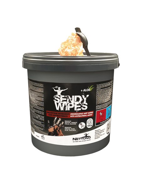 Secchiello da 100 salviette umidificate 26x27cm Sandy Wipes 00813 NETTUNO SALVIETTE, FAZZOLETTI E LENZUOLINI