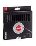 Astuccio Pin fineliner nero 14 gradazioni assortiti Uni Mitsubishi M 84007168