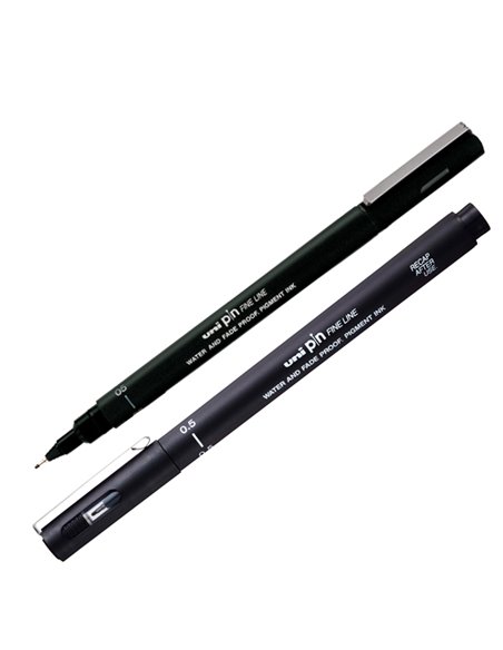 Astuccio Pin fineliner nero 14 gradazioni assortiti Uni Mitsubishi M 84007168 UNI MITSUBISHI FINELINER