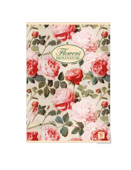 Quaderno A5 40fg+2 80gr 1rigo NATURE FLOWERS Pigna 02088351R PIGNA QUADERNI PUNTO METALLICO