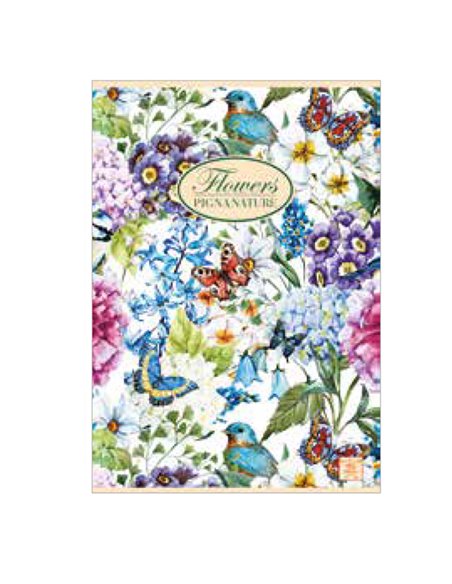 Quaderno A5 40fg+2 80gr 1rigo NATURE FLOWERS Pigna 02088351R PIGNA QUADERNI PUNTO METALLICO