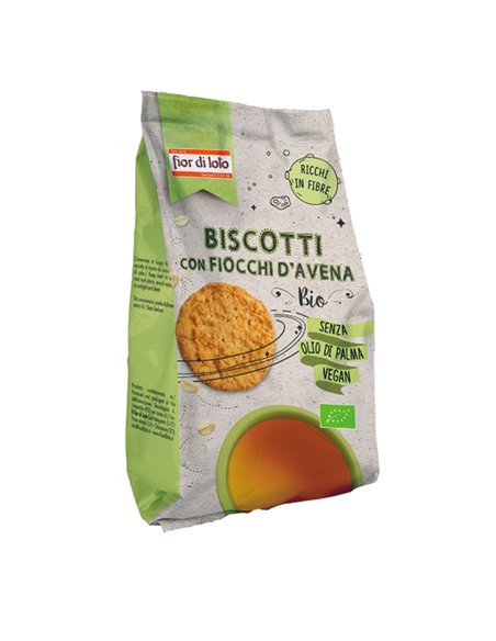 Confezione da 350gr biscotti biologici con fiocchi di avena - Fior Di Loto 0700076 Fior di loto SNACK DOLCI-SALATI