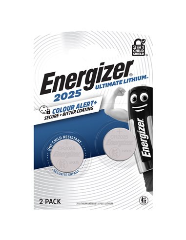 Blister 2 pile CR2025 Ultimate Lithium - Energizer Specialistiche E304205900 Energizer PILE