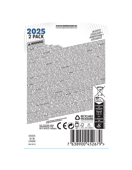 Blister 2 pile CR2025 Ultimate Lithium - Energizer Specialistiche E304205900 Energizer PILE