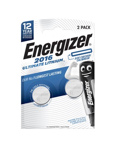 Blister 2 pile CR2016 Ultimate Lithium - Energizer Specialistiche E301319502