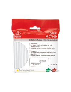 Colla termofusibile 10cm Ø7mm in sacchetto da 200gr trasparente M7/100 Ro-Ma 1196750 RO-MA INCOLLATRICI E COLLA A CALDO