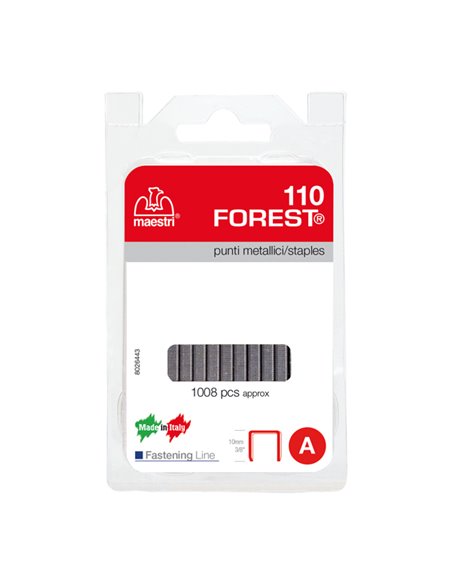 Punti 110 Forest 10mm blister 1008 punti Ro-Ma 1110124 RO-MA PUNTI CUCITRICI