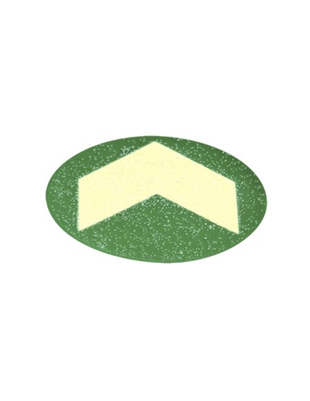 Bollo con freccia fotoluminescente adesiva Ø60mm colore giallo verde L93061 CARTELLI SEGNALATORI SEGNALETICA