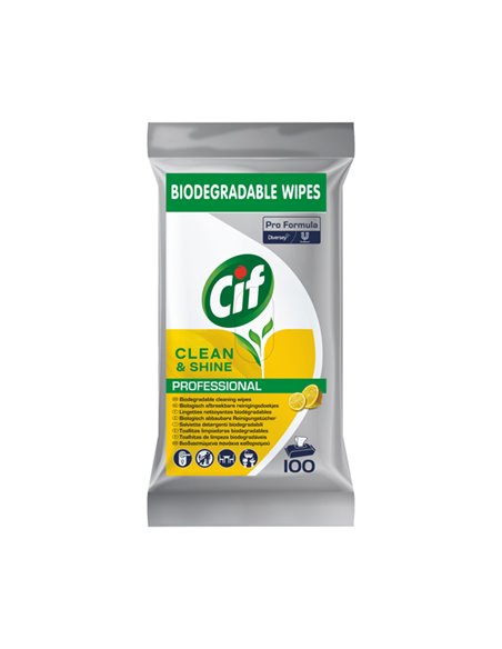 Conf. 100 salviette multisuperfici igienizzanti biodegradabili Cif 101106285 CIF DETERGENTI-DETERSIVI PER PULIZIA
