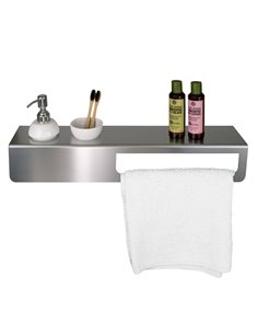 Mensola con portasalviette in acciaio inox satinato Laminart CON001-57/AS