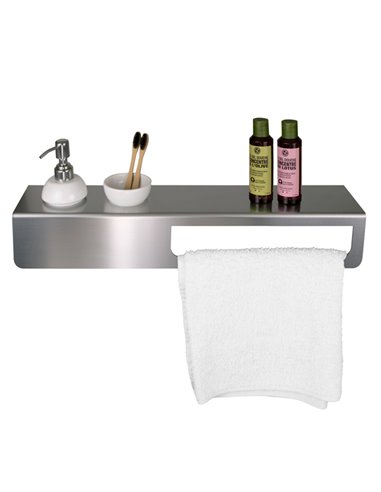 Mensola con portasalviette in acciaio inox satinato Laminart CON001-57/AS