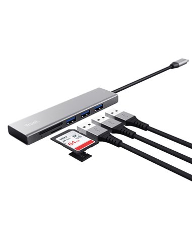 Hub USB-C veloce e lettore di schede-Trust 24191 TRUST HUB