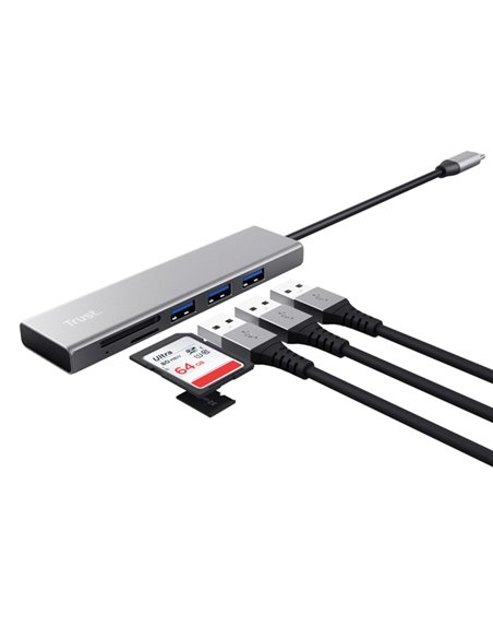 Hub USB-C veloce e lettore di schede-Trust 24191 TRUST HUB
