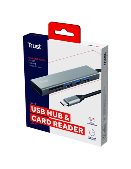 Hub USB-C veloce e lettore di schede-Trust 24191 TRUST HUB