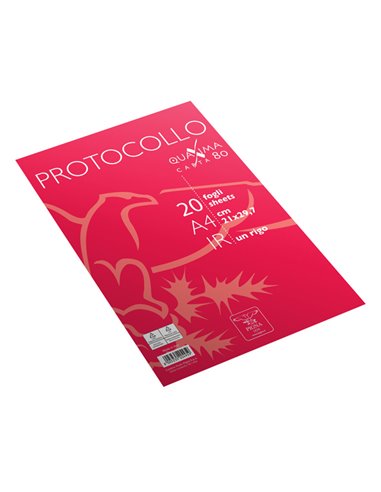 Fogli protocollo A4 Quaxima 1rigo 20fg 80gr Pigna 02322641R