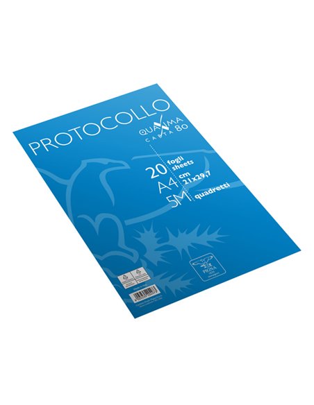 Fogli protocollo A4 5mm 20fg 80gr Pigna 02322645M