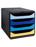 Cassettiera A4 4 cassetti BIG-BOX nero/multicolore Bee Blue Exacompta 3104202D