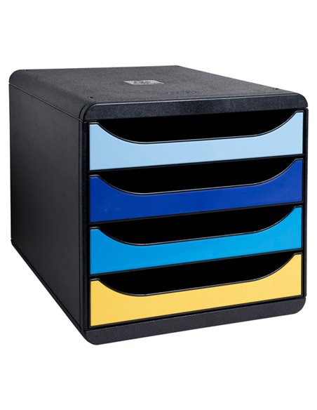 Cassettiera A4 4 cassetti BIG-BOX nero/multicolore Bee Blue Exacompta 3104202D EXACOMPTA CASSETTIERE DA SCRIVANIA