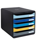 Cassettiera A4 5 cassetti BIG-BOX PLUS nero/multicolore Bee Blue Exacompta 3094202D