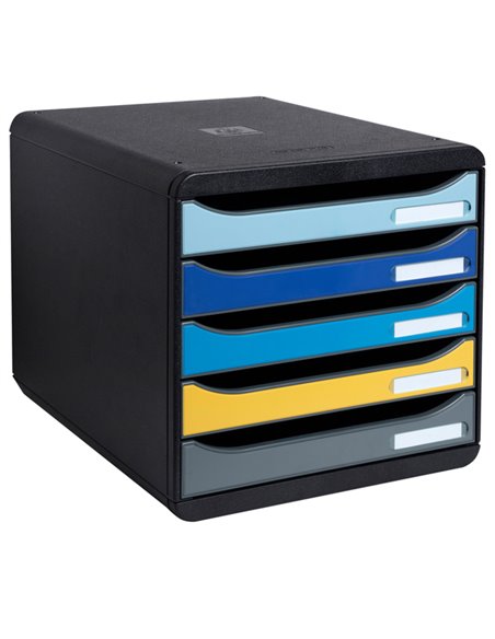 Cassettiera A4 5 cassetti BIG-BOX PLUS nero/multicolore Bee Blue Exacompta 3094202D EXACOMPTA CASSETTIERE DA SCRIVANIA