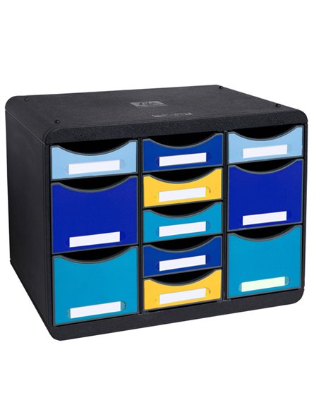 Cassettiera 11 cassetti STORE-BOX MULTI nero/multicolore Bee Blue Exacompta 3137202D EXACOMPTA CASSETTIERE DA SCRIVANIA