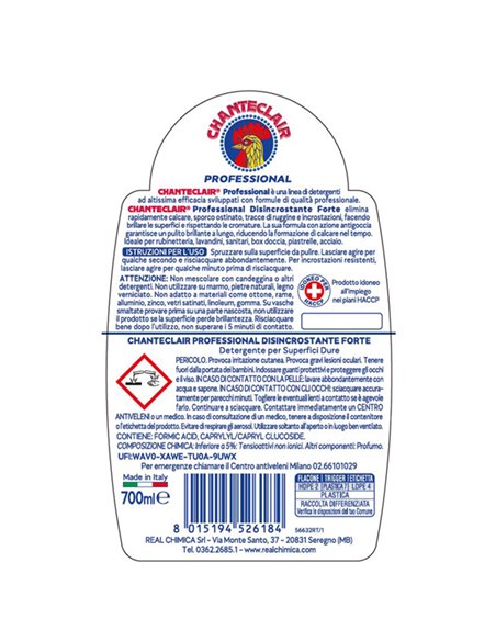Chanteclair Professional disincrostante forte 700ml in trigger 604020IT Chanteclair DETERGENTI-DETERSIVI PER PULIZIA