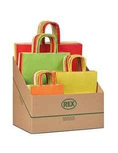 Espositore 100 shopper Allegra colori chiari formati assortiti Sadoch SNEBBLIT REX SADOCH SHOPPERS E SACCHETTI REGALO