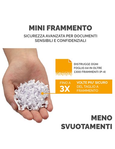 Distruggidocumenti automatico a mini frammento 80M Fellowes 4621501 FELLOWES A FRAMMENTI E MICROFRAMMENTI