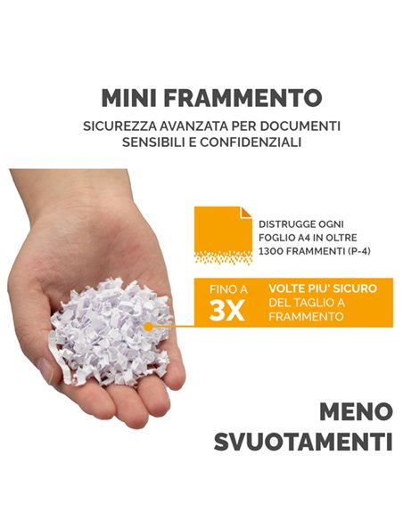 Distruggidocumenti automatico a mini frammento 80M Fellowes 4621501 FELLOWES A FRAMMENTI E MICROFRAMMENTI