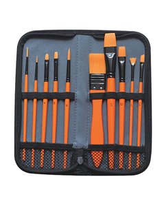 Astuccio 10 pennelli in sintetico assortiti per acrilico DOM 12391 DOM ACCESSORI PER PITTURA