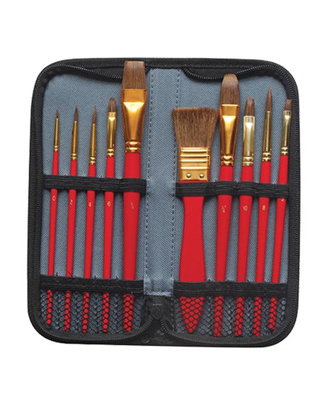 Astuccio 10 pennelli in pony assortiti per acquerello DOM 12393