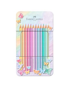 Astuccio in metallo 12 matite colorate Sparkle Pastel assortite Faber Castell 201910