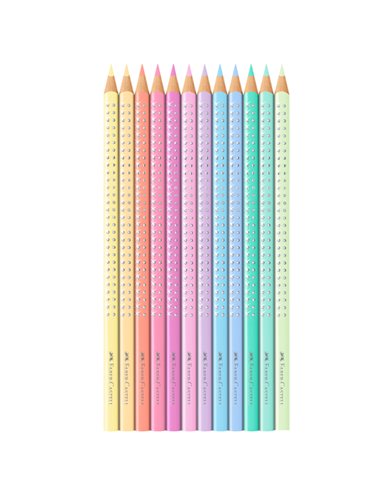 Astuccio in metallo 12 matite colorate Sparkle Pastel assortite Faber Castell 201910