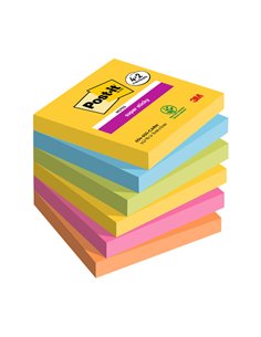 Valuepack 4+2 Post-it® Super Sticky Carnival, 76x76 mm, 90fogl/blocco 7100259230