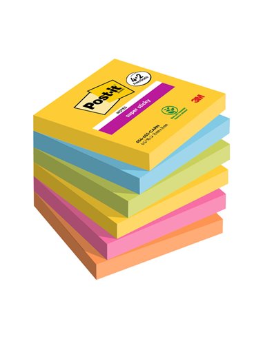 Valuepack 4+2 Post-it® Super Sticky Carnival, 76x76 mm, 90fogl/blocco 7100259230
