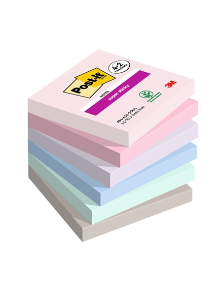 Valuepack 4+2 Post-it® Super Sticky Soulful, 76x76 mm, 90 foglietti/blocchetto 7100259203