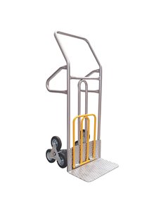 Carrello saliscale in acciaio portata max 280kg grigio/giallo C059