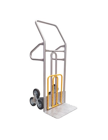 Carrello saliscale in acciaio portata max 280kg grigio/giallo C059