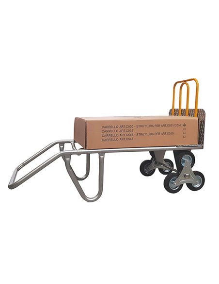 Carrello saliscale in acciaio portata max 280kg grigio/giallo C059