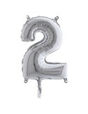 Palloncino in mylar h.36cm numero "2" argento Big Party 42842