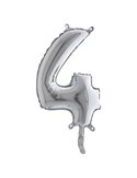 Palloncino in mylar h.36cm numero "4" argento Big Party 42844