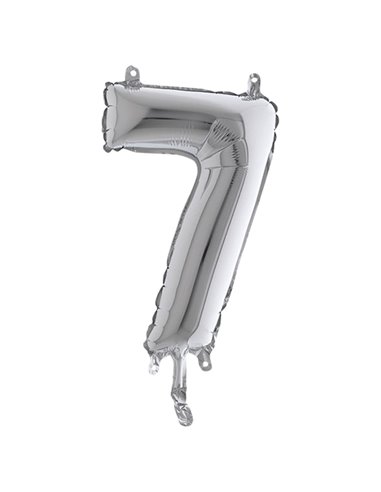 Palloncino in mylar h.36cm numero "7" argento Big Party 42847