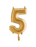 Palloncino in mylar h.36cm numero "5" oro Big Party 42705