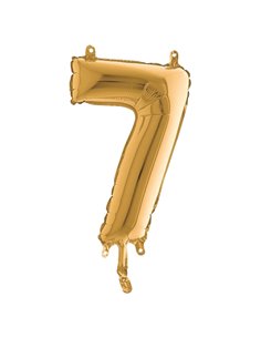 Palloncino in mylar h.36cm numero "7" oro Big Party 42707