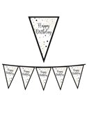 Festone bandiere Happy Birthday lungh.3mt Big Party 74487
