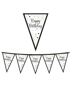 Festone bandiere Happy Birthday lungh.3mt Big Party 74487