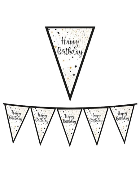 Festone bandiere Happy Birthday lungh.3mt Big Party 74487