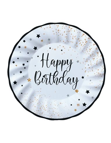 8 piatti Ø25cm Happy Birthday Big Party 74544