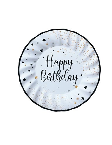 8 piatti Ø20cm Happy Birthday Big Party 74545